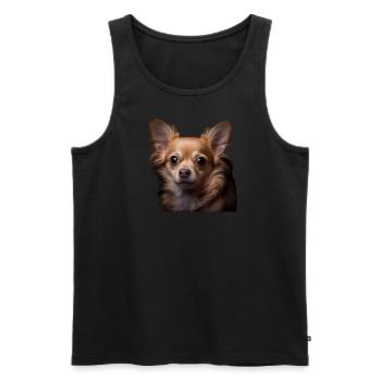 Niedlicher Chihuahua - Geschenkidee für - Männer Premium Bio Tank Top - Schwarz - Vorne - Michal (187cm)