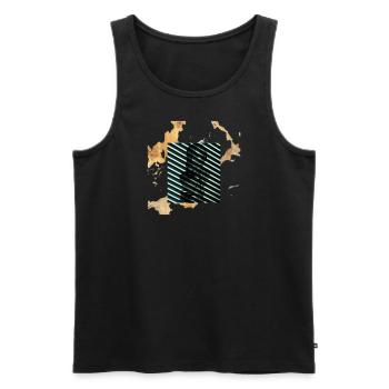 Griechisches Design - Männer Premium Bio Tank Top - Schwarz - Vorne - Michal (187cm)