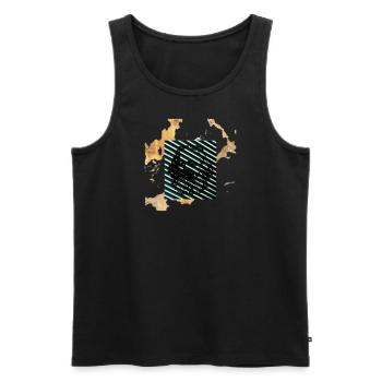 Griechisches Design - Männer Premium Bio Tank Top - Schwarz - Vorne - Michal (187cm)