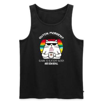Böse KATZE Guten Morgen? - Männer Premium Bio Tank Top - Schwarz - Vorne - Michal (187cm)