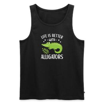 Alligator Lover Crocodile Kids Cadeau - Débardeur bio Premium Homme - noir - Devant - Michal (187cm)