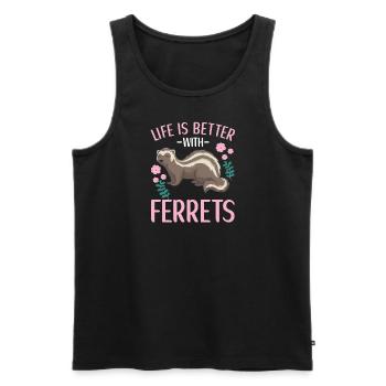 Ferret Apparel for Ferret Lovers Gift - Men's Premium Organic Tank Top - black - Front - Michal (187cm)