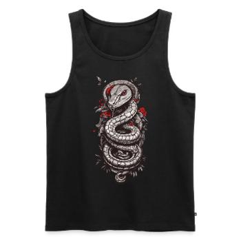 Japanese Tattoo Art Snake Aesthetic Design - Men's Premium Organic Tank Top - black - Front - AI Model Male 178 light (178cm)