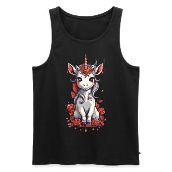 Unicorn Halloween Magic Spooky Design - Men's Premium Organic Tank Top - black - Front - AI Model Male 178 light (178cm)