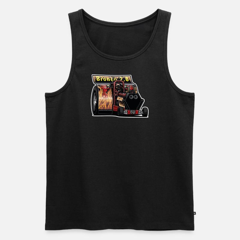 Tractor Pulling // Illustration - Men's Premium Organic Tank Top - black