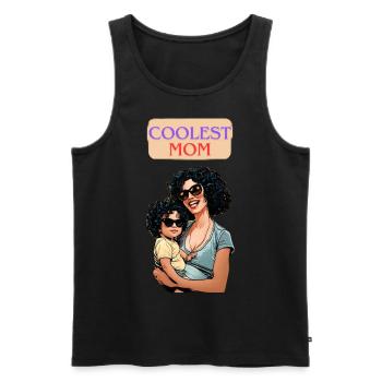 COOLEST MOM MUM cool mutter mama - Männer Premium Bio Tank Top - Schwarz - Vorne - Michal (187cm)