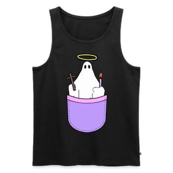 Holy Spirit Religious Halo Tote Bag - Men's Premium Organic Tank Top - black - Front - AI Model Male 178 light (178cm)