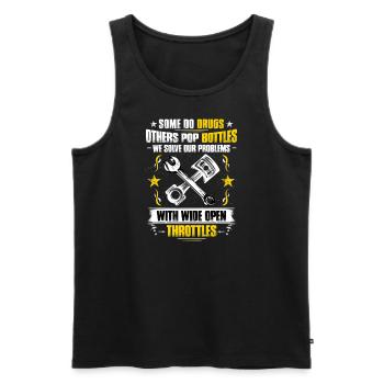 Motorcycle Solve Problems With Wide Open Throttle - Männer Premium Bio Tank Top - Schwarz - Vorne - Michal (187cm)