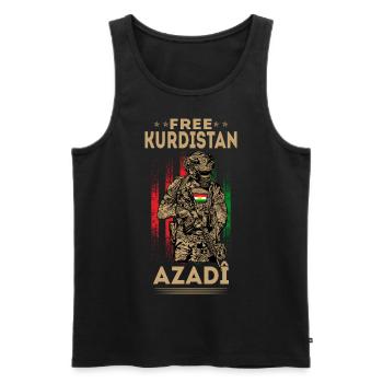 Kurdistan Flagge Bakur Bashur Rojava Rojhlt Newroz - Männer Premium Bio Tank Top - Schwarz - Vorne - Michal (187cm)
