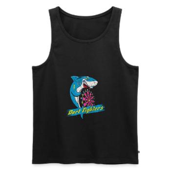 Fléchettes avec requin - Fléchettes Fléchettes Joueurs de fléchettes - Débardeur bio Premium Homme - noir - Devant - AI Model Male 178 light (178cm)
