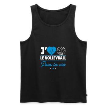 Volleyball pour la vie – Pour les vrais fans ! - Débardeur bio Premium Homme - noir - Devant - Michal (187cm)