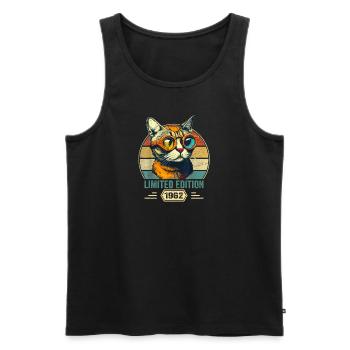 Awesome since 1962 Cat Birthday Gift - Men's Premium Organic Tank Top - black - Front - Michal (187cm)