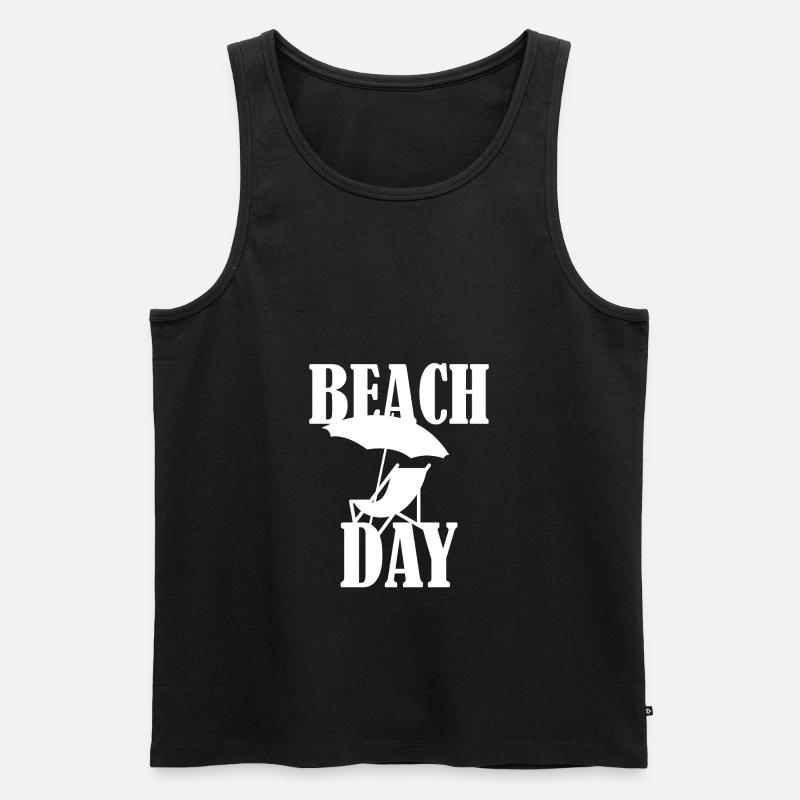 Beach Day Liegestuhl - Männer Premium Bio Tank Top - Schwarz