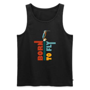 Born to fly, Kingfisher - Men's Premium Organic Tank Top - black - Front - Michal (187cm)