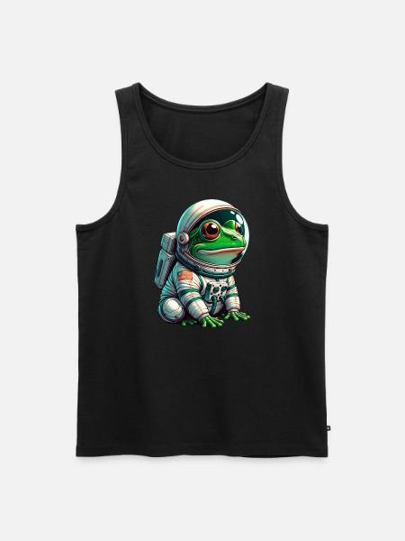 Frog astronaut in space - Men's Premium Organic Tank Top - black