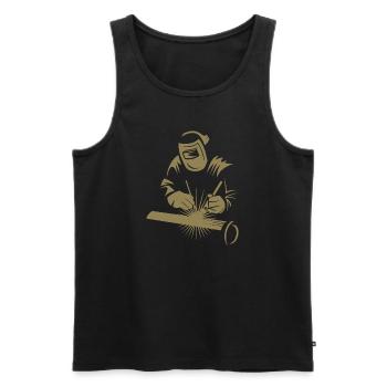 Industrie du soudage à l’arc Welder Silhouette - Débardeur bio Premium Homme - noir - Devant - Michal (187cm)