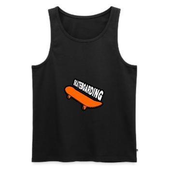 Skateboarding - Männer Premium Bio Tank Top - Schwarz - Vorne - AI Model Male 178 light (178cm)