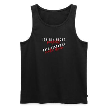 Ich bin nicht perfekt weiß - Männer Premium Bio Tank Top - Schwarz - Vorne - Michal (187cm)