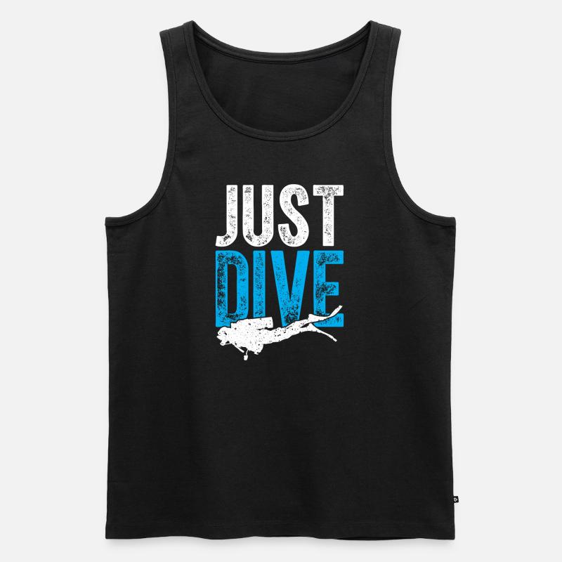 Just Dive - Männer Premium Bio Tank Top - Schwarz