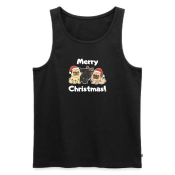 Carlin Noël Animaux mignons Chiens Joyeux Noël - Débardeur bio Premium Homme - noir - Devant - Michal (187cm)