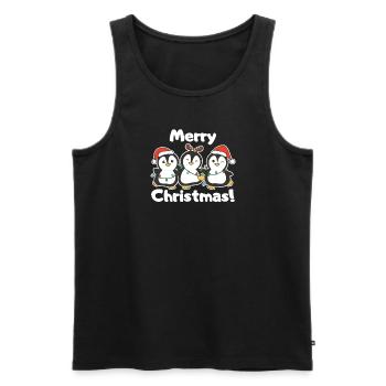 Pinguin Weihnachts Tiere süße Pinguine - Männer Premium Bio Tank Top - Schwarz - Vorne - Michal (187cm)