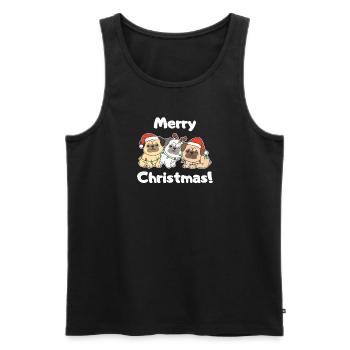 Carlin Noël Animaux mignons Chiens Joyeux Noël - Débardeur bio Premium Homme - noir - Devant - Michal (187cm)