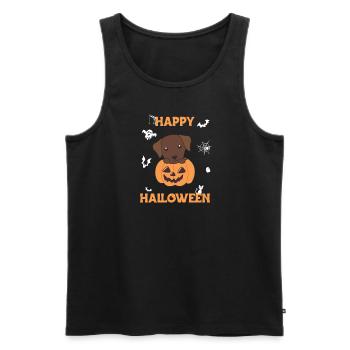 Labrador in Kürbis süße Hunde Happy Halloween - Männer Premium Bio Tank Top - Schwarz - Vorne - Michal (187cm)