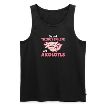 les meilleures choses dans la vie sont Axolotls doux Axololt - Débardeur bio Premium Homme - noir - Devant - Michal (187cm)