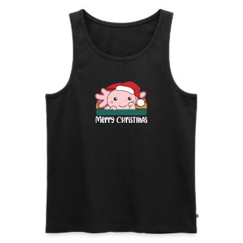 joyeux Noël Retro Axolotl Noël - Débardeur bio Premium Homme - noir - Devant - Michal (187cm)