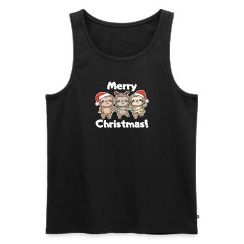 Paresseux Noël doux paresseux Joyeux Noël - Débardeur bio Premium Homme - noir - Devant - Michal (187cm)