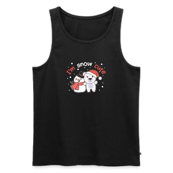 Ours polaire Je suis neige mignon bonhomme de neige jeu de mots neige - Débardeur bio Premium Homme - noir - Devant - Michal (187cm)