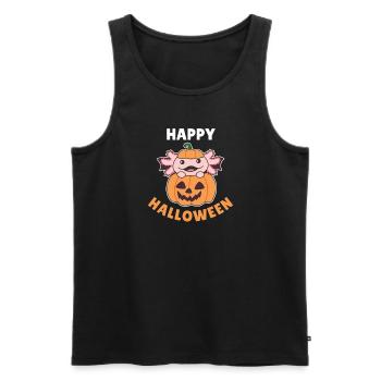 Axolotl Happy Halloween Pumpkin Bat Costume - Men's Premium Organic Tank Top - black - Front - Michal (187cm)