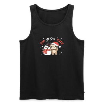 Sloth I'm snow cute snowman snow pun - Men's Premium Organic Tank Top - black - Front - Michal (187cm)