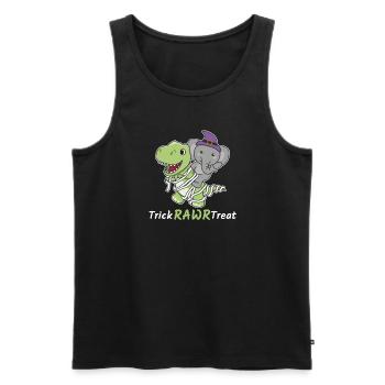 Elephant Trick Rawr Treat T-Rex Mummy Costume - Men's Premium Organic Tank Top - black - Front - Michal (187cm)