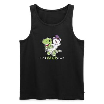 Polar Bear Trick Rawr Treat T-Rex Mummy Costume - Men's Premium Organic Tank Top - black - Front - Michal (187cm)