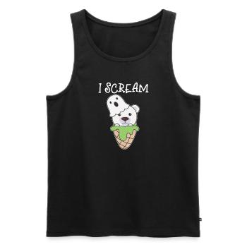 Eisbär Halloween Geist I Scream Eis Wortspiel - Männer Premium Bio Tank Top - Schwarz - Vorne - Michal (187cm)