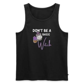 Hippo Halloween Hexe Hexen don't be a basic witch - Männer Premium Bio Tank Top - Schwarz - Vorne - AI Model Male 178 light (178cm)