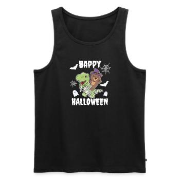 Bear Happy Halloween T-Rex Mummy Costume - Men's Premium Organic Tank Top - black - Front - Michal (187cm)