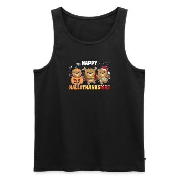 Happy Hallothanksmas Beaver Christmas Beaver - Men's Premium Organic Tank Top - black - Front - Michal (187cm)