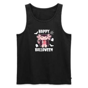 Axolotl Happy Halloween Cute Vampire Costume - Men's Premium Organic Tank Top - black - Front - AI Model Male 178 light (178cm)