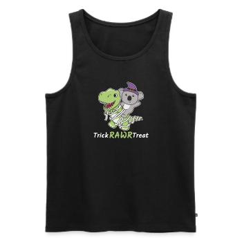 Koala Trick Rawr Treat T-Rex Mummy Costume - Men's Premium Organic Tank Top - black - Front - Michal (187cm)