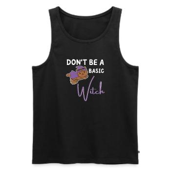 Katze Halloween Hexe Hexen don't be a basic witch - Männer Premium Bio Tank Top - Schwarz - Vorne - AI Model Male 178 light (178cm)