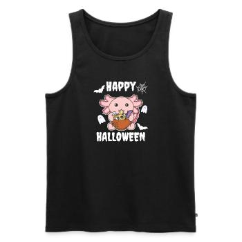 Nouilles Nouilles japonaises Halloween Axolotl Ramen - Débardeur bio Premium Homme - noir - Devant - Michal (187cm)