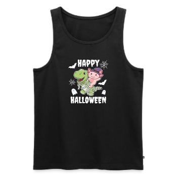 Axolotl Happy Halloween T-Rex Mummy Costume - Men's Premium Organic Tank Top - black - Front - Michal (187cm)