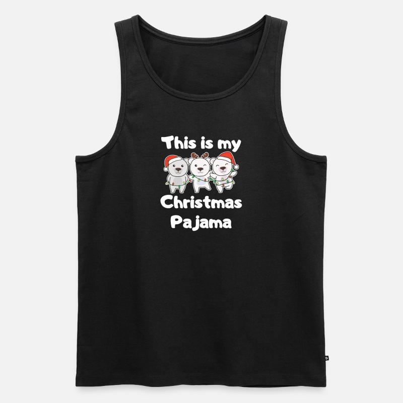 Eisbär Weihnachts Schlafanzug - Männer Premium Bio Tank Top - Schwarz