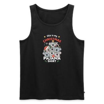 Koala Noël Chemise Pyjama Joyeux Noël - Débardeur bio Premium Homme - noir - Devant - Michal (187cm)