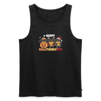 Happy Hallothanksmas Rottweiler Weihnachten - Männer Premium Bio Tank Top - Schwarz - Vorne - Michal (187cm)
