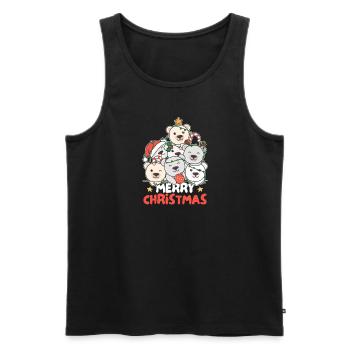 Arbre de Noël de l’ours polaire Joyeux Noël - Débardeur bio Premium Homme - noir - Devant - Michal (187cm)