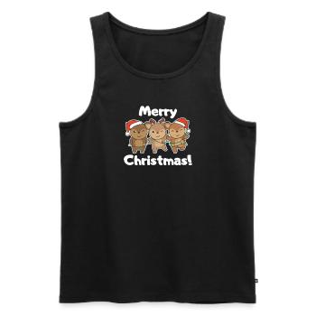 Cerf Noël Animaux Mignon Cerf Joyeux Noël - Débardeur bio Premium Homme - noir - Devant - Michal (187cm)