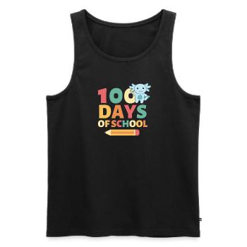 100 days of school Axolotl 100 Days - Männer Premium Bio Tank Top - Schwarz - Vorne - AI Model Male 178 light (178cm)